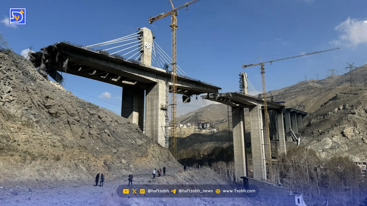 تصاویر خرابی های پل بیلقان کرج بعد از بمباران